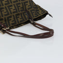 FENDI Zucca Canvas Tote Bag Black Brown Auth 166699-7