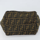 FENDI Zucca Canvas Tote Bag Black Brown Auth 166699-5