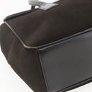 GUCCI Hand Bag Suede Brown Silver 000 0844 Auth 166700-14
