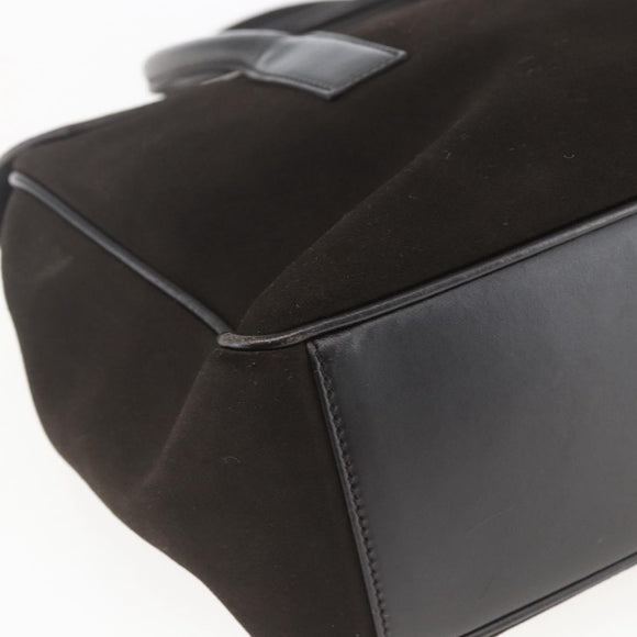 GUCCI Hand Bag Suede Brown Silver 000 0844 Auth 166700