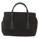 GUCCI Hand Bag Suede Brown Silver 000 0844 Auth 166700-2