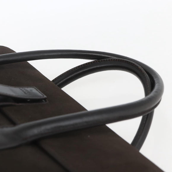 GUCCI Hand Bag Suede Brown Silver 000 0844 Auth 166700
