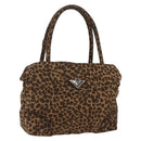 BOTTEGA VENETA Hand Bag Nylon Brown Auth 166702-1