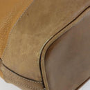 LOEWE Anagram Shoulder Bag Leather Beige Gold Auth 166704-16