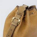 LOEWE Anagram Shoulder Bag Leather Beige Gold Auth 166704-10