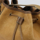 LOEWE Anagram Shoulder Bag Leather Beige Gold Auth 166704-17