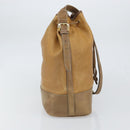 LOEWE Anagram Shoulder Bag Leather Beige Gold Auth 166704-4