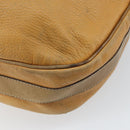 LOEWE Anagram Shoulder Bag Leather Beige Gold Auth 166705-16