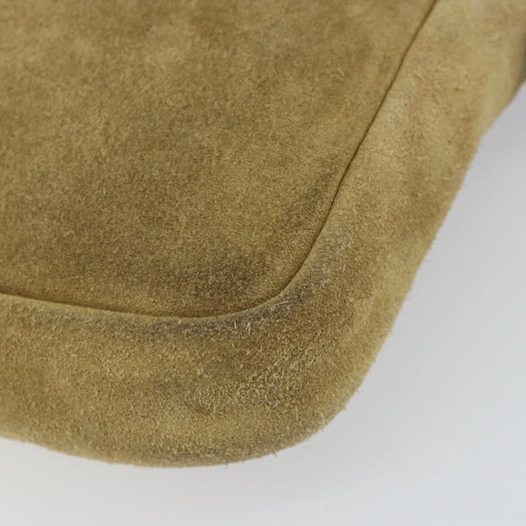 LOEWE Anagram Shoulder Bag Suede Beige Gold Auth 166706