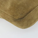 LOEWE Anagram Shoulder Bag Suede Beige Gold Auth 166706-14