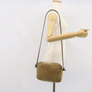 LOEWE Anagram Shoulder Bag Suede Beige Gold Auth 166706-19