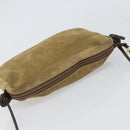 LOEWE Anagram Shoulder Bag Suede Beige Gold Auth 166706-6