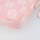 LOEWE Anagram Shoulder Bag Canvas Pink Silver Auth 166707-14