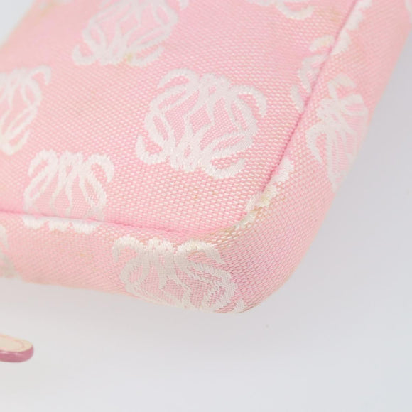 LOEWE Anagram Shoulder Bag Canvas Pink Silver Auth 166707