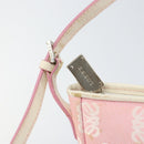LOEWE Anagram Shoulder Bag Canvas Pink Silver Auth 166707-10