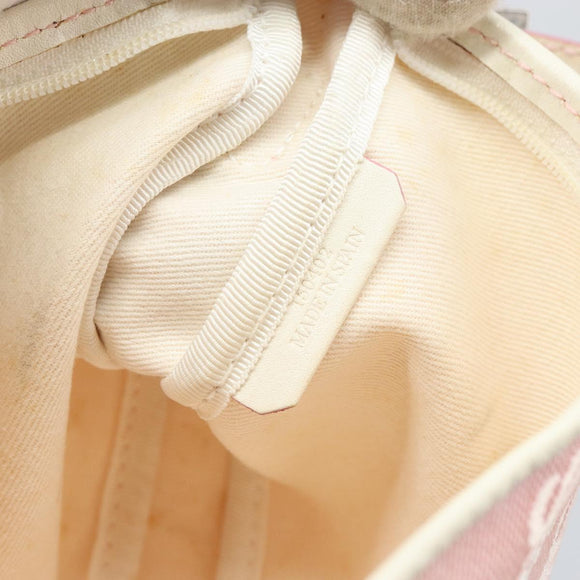 LOEWE Anagram Shoulder Bag Canvas Pink Silver Auth 166707