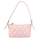 LOEWE Anagram Shoulder Bag Canvas Pink Silver Auth 166707-13