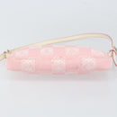 LOEWE Anagram Shoulder Bag Canvas Pink Silver Auth 166707-5