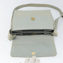 LOEWE Anagram Shoulder Bag Leather Gray Gold Auth 166708-11