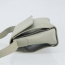 LOEWE Anagram Shoulder Bag Leather Gray Gold Auth 166708-4