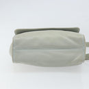 LOEWE Anagram Shoulder Bag Leather Gray Gold Auth 166708-5