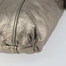 Salvatore Ferragamo Gancini Shoulder Bag Leather Gold Auth 166709-10