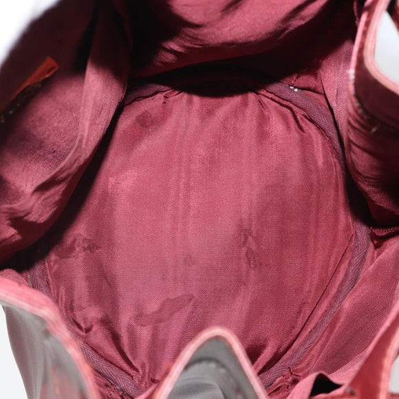 CARTIER Must Line Shoulder Bag Leather Bordeaux Gold Auth 166710