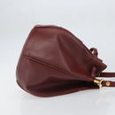 CARTIER Must Line Shoulder Bag Leather Bordeaux Gold Auth 166710-4