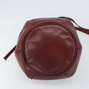 CARTIER Must Line Shoulder Bag Leather Bordeaux Gold Auth 166710-9