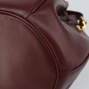 CARTIER Must Line Shoulder Bag Leather Bordeaux Gold Auth 166711-9