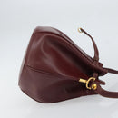 CARTIER Must Line Shoulder Bag Leather Bordeaux Gold Auth 166711-3