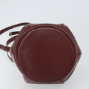 CARTIER Must Line Shoulder Bag Leather Bordeaux Gold Auth 166711-5