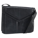 SAINT LAURENT Shoulder Bag Leather Gold Black Auth 166716-1