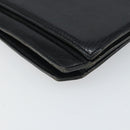 SAINT LAURENT Shoulder Bag Leather Gold Black Auth 166716-11
