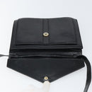 SAINT LAURENT Shoulder Bag Leather Gold Black Auth 166716-14