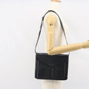 SAINT LAURENT Shoulder Bag Leather Gold Black Auth 166716-22