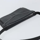 SAINT LAURENT Shoulder Bag Leather Gold Black Auth 166716-6