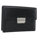 VERSACE Clutch Bag Leather Black Silver Auth 166718-1