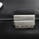 VERSACE Clutch Bag Leather Black Silver Auth 166718-18