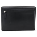 VERSACE Clutch Bag Leather Black Silver Auth 166718-2