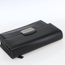 VERSACE Clutch Bag Leather Black Silver Auth 166718-5