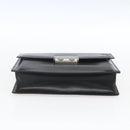 VERSACE Clutch Bag Leather Black Silver Auth 166718-6