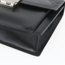 VERSACE Clutch Bag Leather Black Silver Auth 166718-7