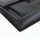 VERSACE Clutch Bag Leather Black Silver Auth 166718-14