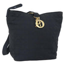 Christian Dior Canage Shoulder Bag Black Gold Auth 166720-1