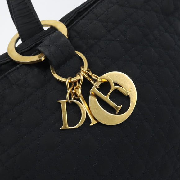 Christian Dior Canage Shoulder Bag Black Gold Auth 166720