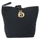 Christian Dior Canage Shoulder Bag Black Gold Auth 166720-13