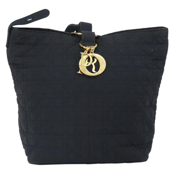 Christian Dior Canage Shoulder Bag Black Gold Auth 166720