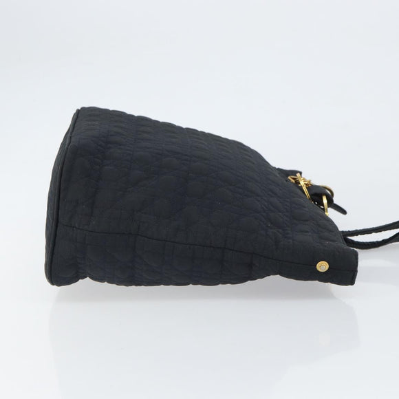 Christian Dior Canage Shoulder Bag Black Gold Auth 166720