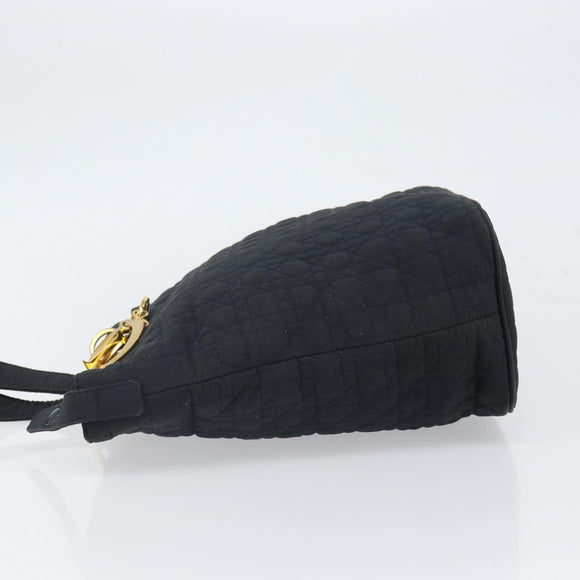 Christian Dior Canage Shoulder Bag Black Gold Auth 166720